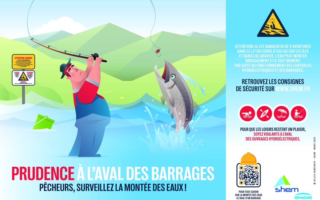 Ouverture de la pêche, la SHEM rappelle les règles de sécurité aux abords des ouvrages hydroélectriques