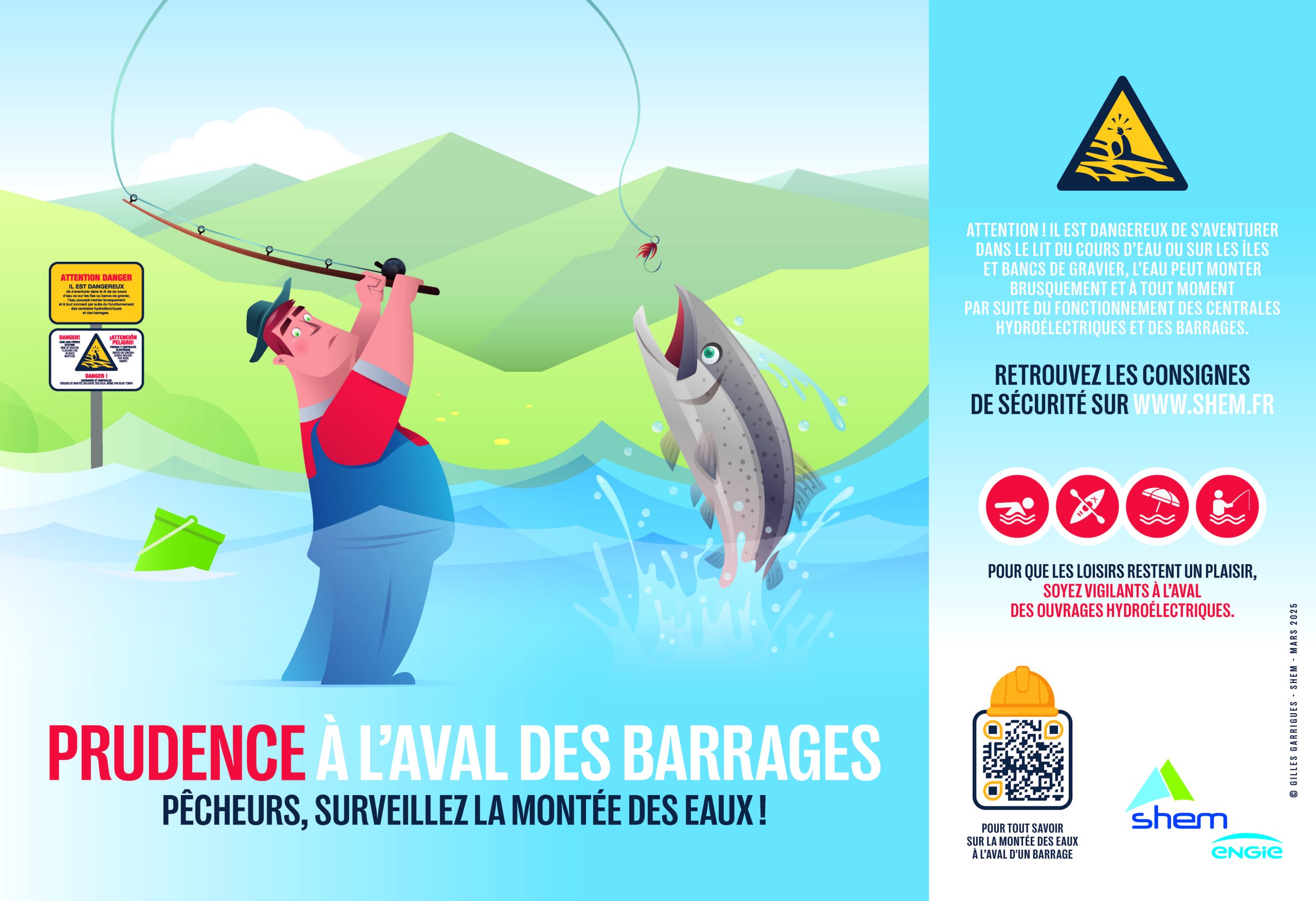 Risques avals pêcheur