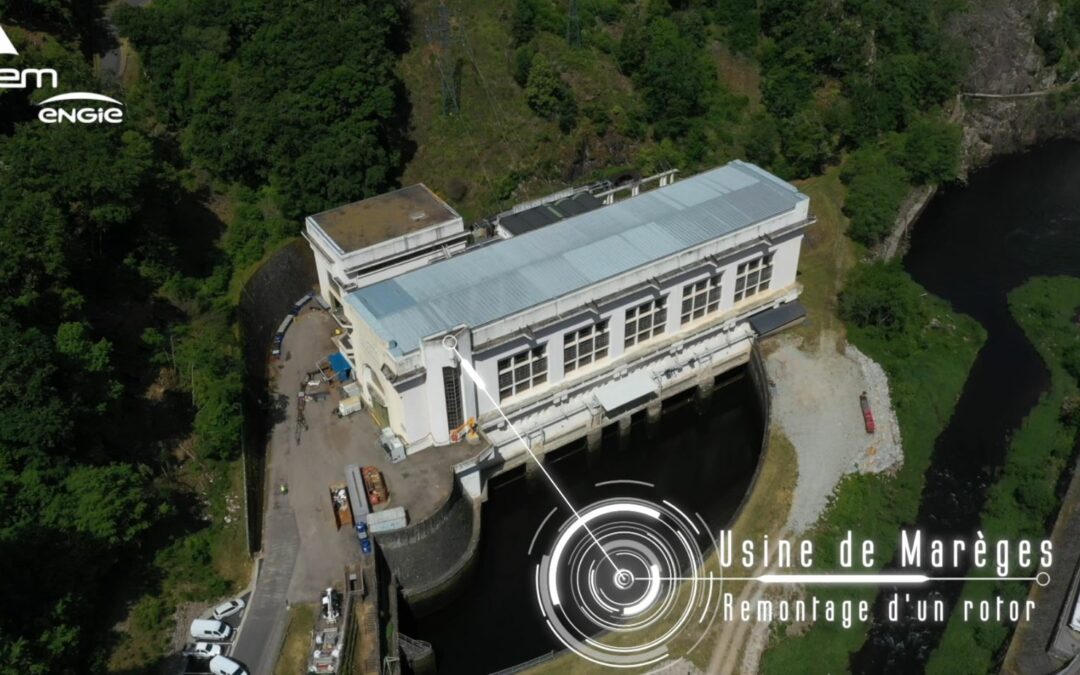 Remise en la place du rotor de 200 tonnes  à l’usine SHEM de Marèges